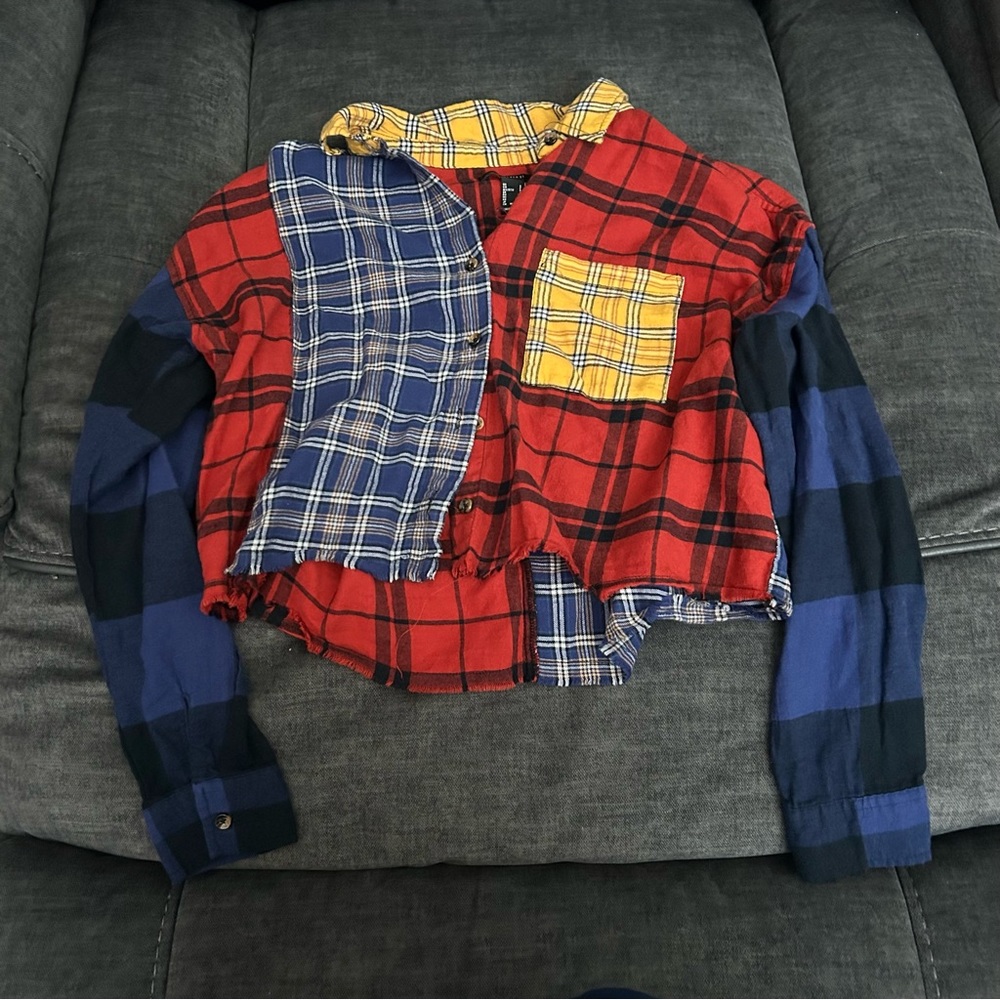 Color blocked flannel